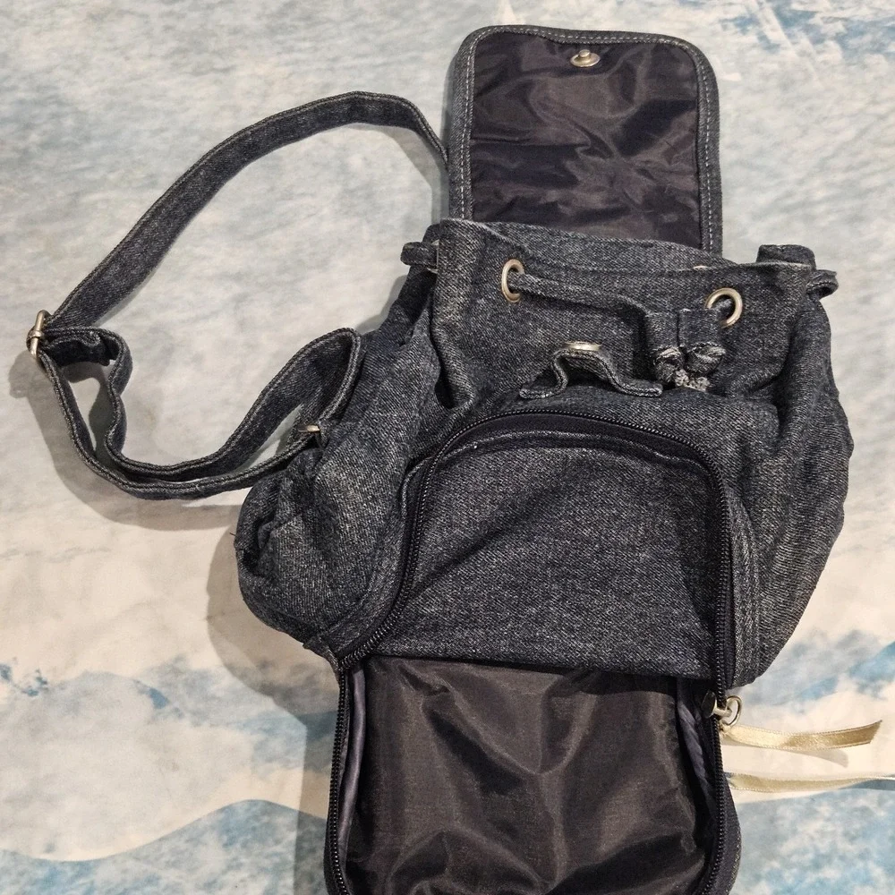 Disney‎ Eeyore Denim Mini Backpack Y2K Style Adjustable Straps